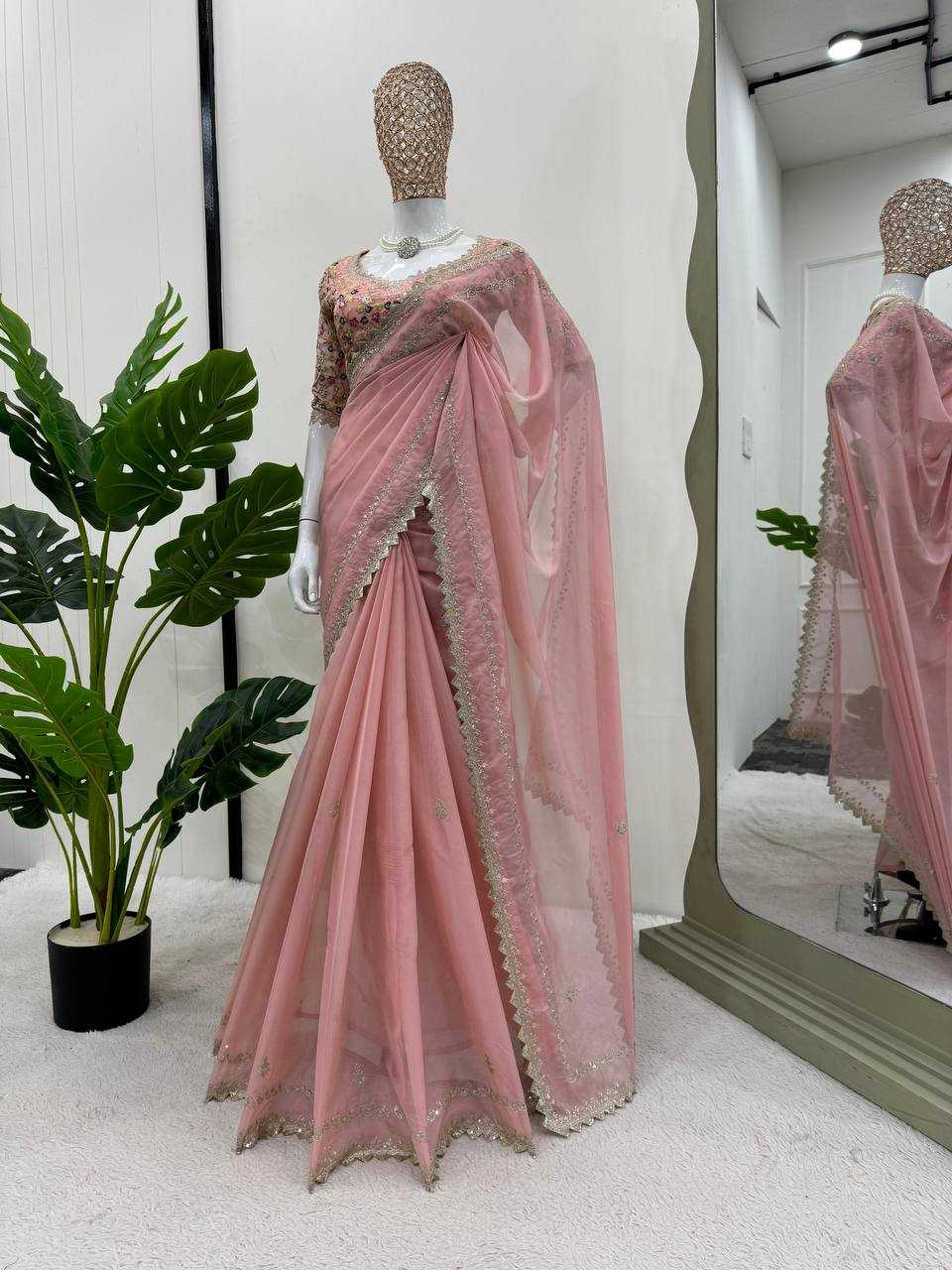YNF TABBY SILK RIN133 497 SAREES WHOLESALE PARTY WEAR FANCY SEQUENCE RAKHI SAREES MANUFACTURER